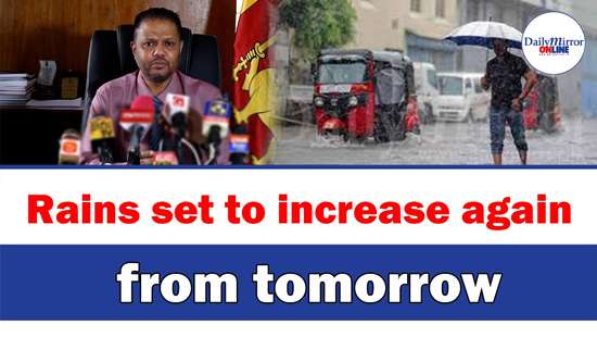 Rains set to increase again from tomorrow