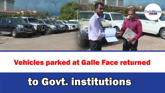 Vehicles parked at Galle Face returned to Govt. institutions