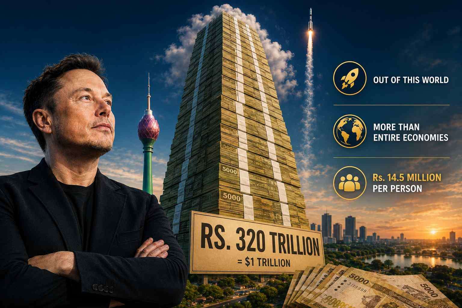 Elon Musk Is About to Become the World’s First Trillionaire. What Does $1 Trillion Mean in Sri Lankan Rupees?