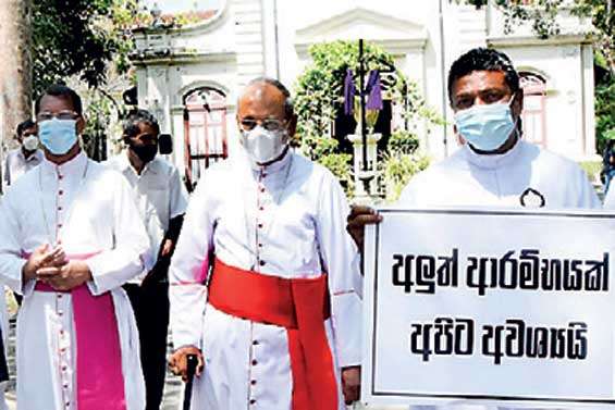 Catholic clergy in protest