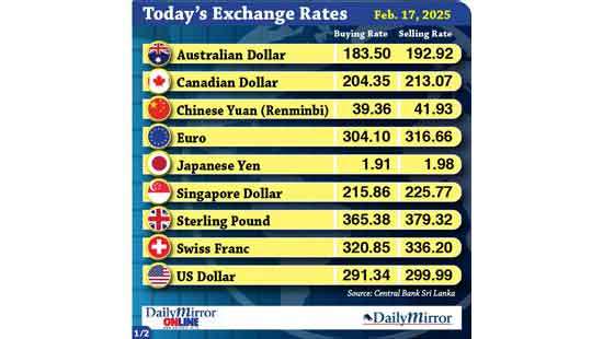 Today’s exchange rate - 17 February 2025