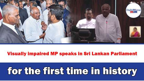 Visually impaired MP speaks in Sri Lankan Parliament for the first time in history