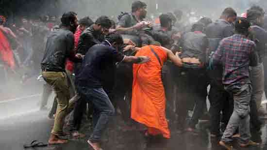 Uni students protest near Parliament