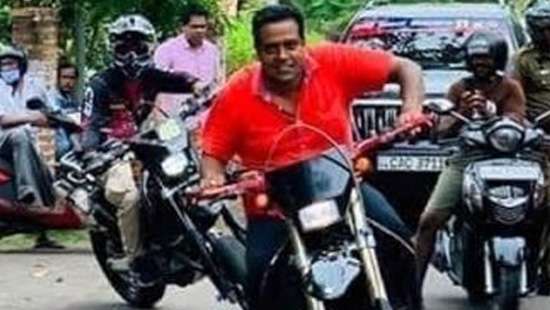 Nishantha rides without helmet