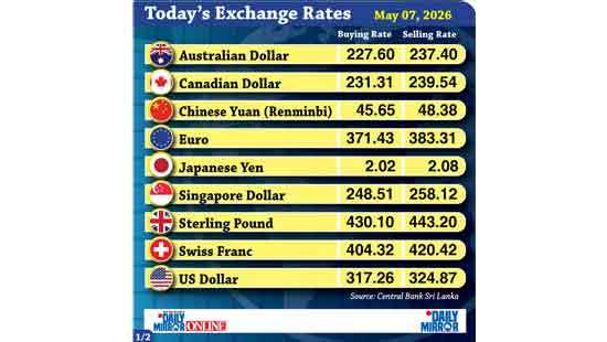 Today’s exchange rate - 07 May 2026