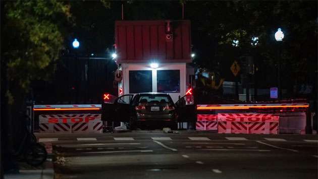 Vehicle crashes into security gate outside White House