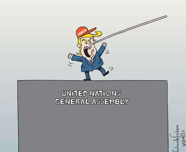 Cartoon of the Day 25-09-2025: The Long Nose of Populism at the UN