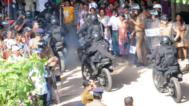 Heavy security outside Negombo prison
