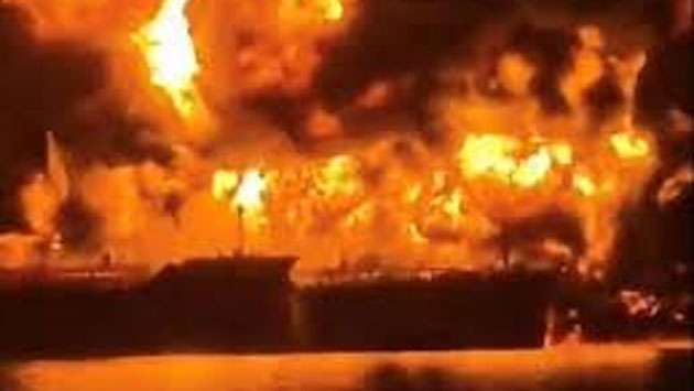 Oil tankers burn near Iraq as Iranian strikes defy Trump’s claim to have ’won’ the war