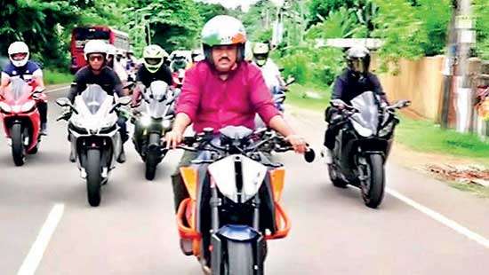 MP Rohitha rides unregistered motorcycles to support Ranil