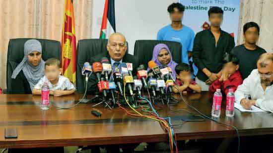 Two displaced Palestine families come  to SL from Gaza