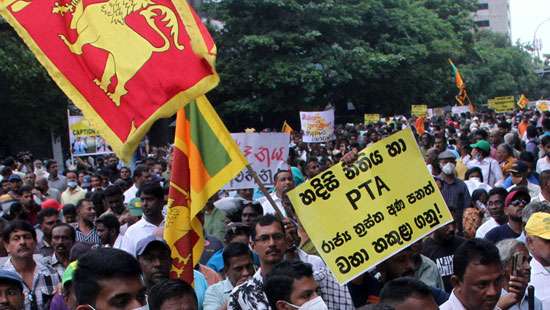 Massive protest march in Colombo...