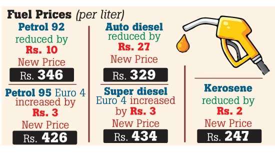 Fuel prices revised from last night