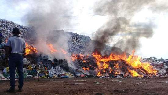 Fire at Karadiyana garbage dump