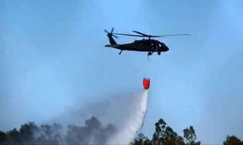 Bell 412 Chopper assigned to douse Kerawalapitiya fire