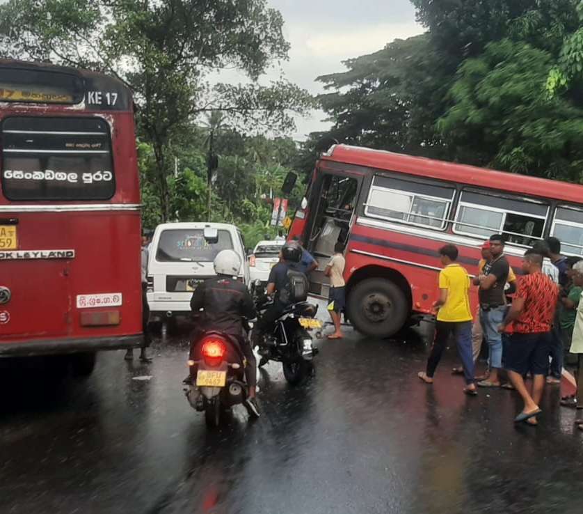 35 injured in head-on collision of buses in Warakapola