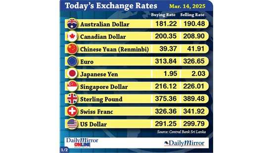 Today’s exchange rate - 14 March 2025