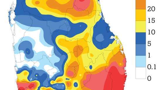 Unfavourable weather conditions predicted