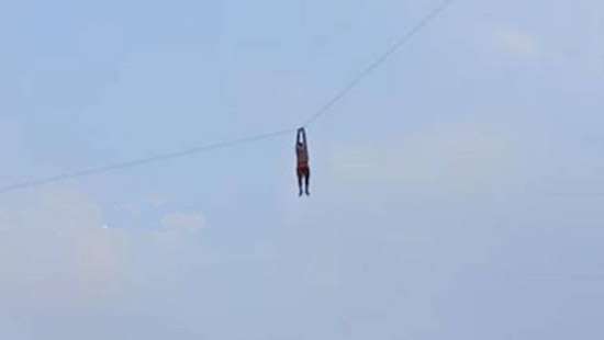 Giant kite carries youth into air in Point Pedro