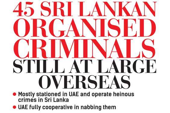 45 Sri Lankan organised criminals still at large overseas