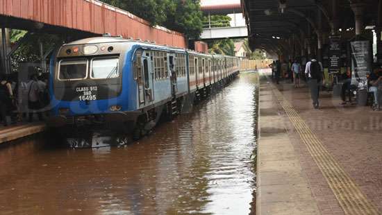 Railway track inundated