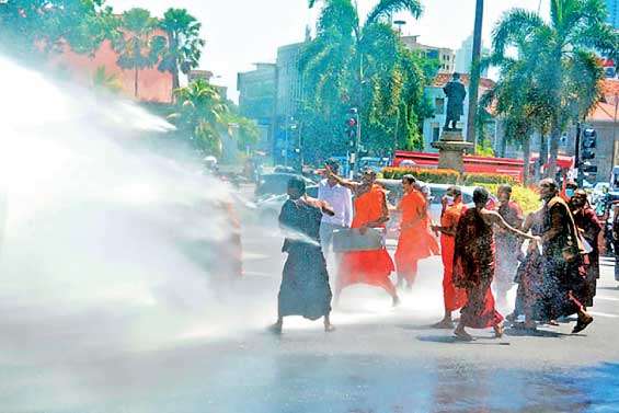 Water cannons fired at IUBF demonstation