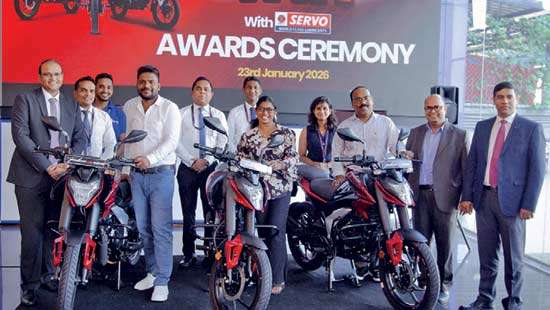 Lanka IOC’s ‘Win with Servo’ promo winners receive Bajaj Pulsars