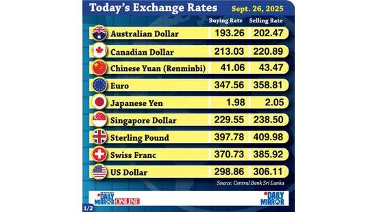 Today’s exchange rate - 26 September 2025
