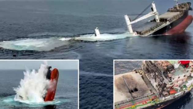 Search for survivors after Houthis sink second Red Sea cargo ship in a week