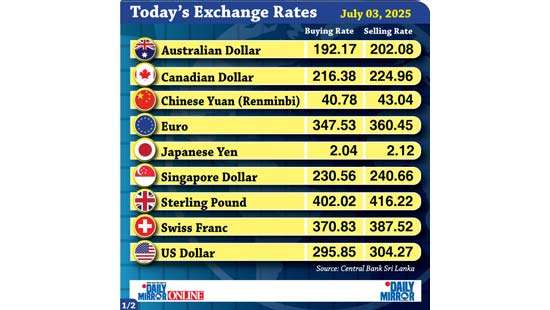 Today’s exchange rate - 03 July 2025