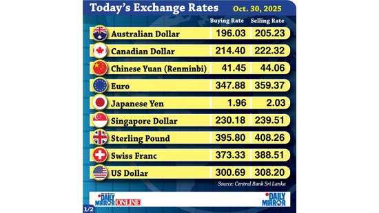 Today’s exchange rate - 30 October 2025