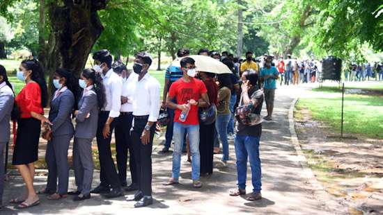 Youth queued up for their turn...