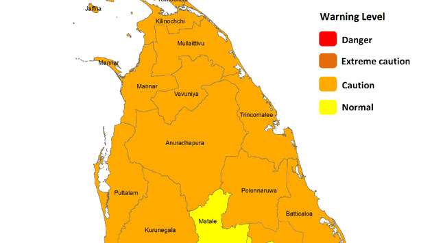 Heat index forecast warns of caution levels for 14 districts