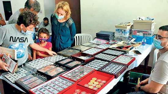 Stamp, coins exhibition at Public Library