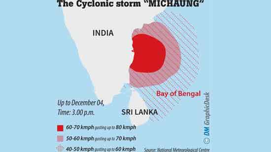 Cyclonic storm moving away from SL but some areas affected