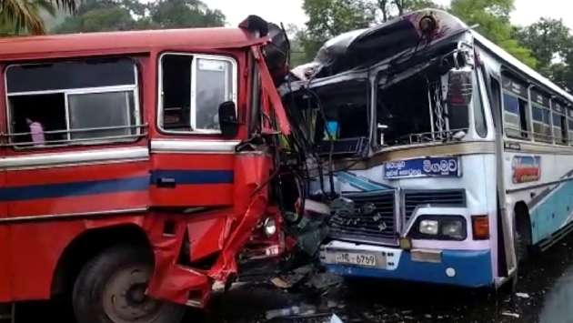 Head-on collision between two buses in Habarana injures 16