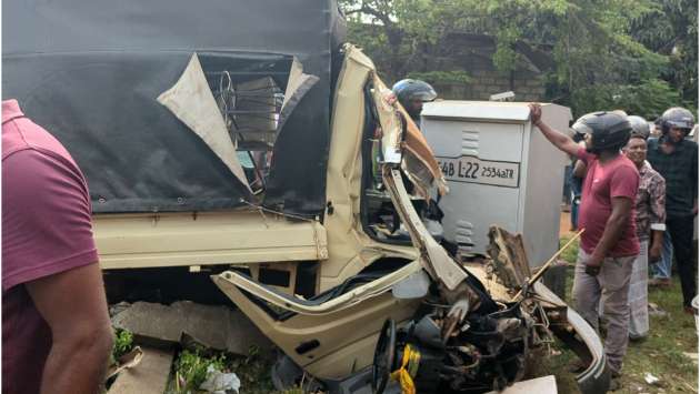 Three injured in lorry-train collision