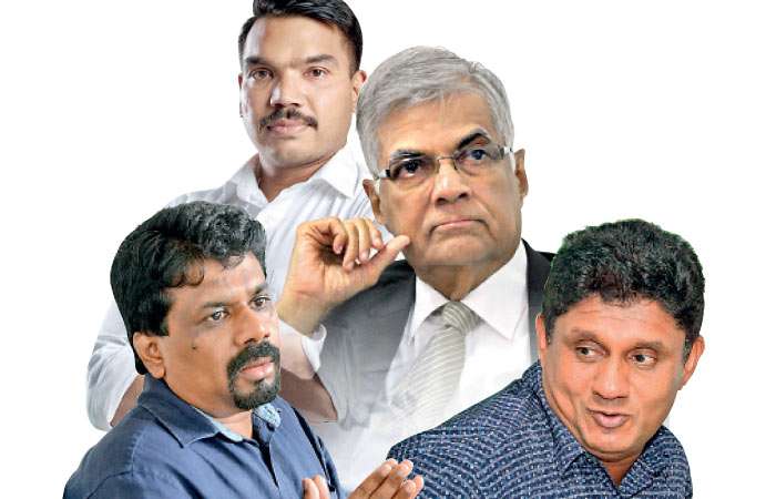 Ranil, Sajith, Anura, Namal gearED up for 100-rally marathon for presidency