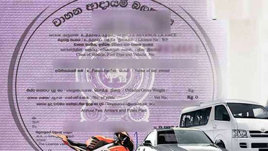 Issuing of vehicle revenue license in Eastern, Central Provinces suspended