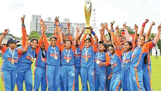 Visually handicapped Indian cricketers celebrate