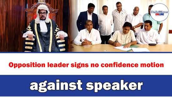 Opposition leader signs no confidence motion against speaker