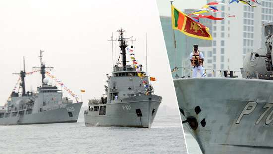 SL Navy's ships anchored off the Galle Face Green to mark its 72nd Anniversary