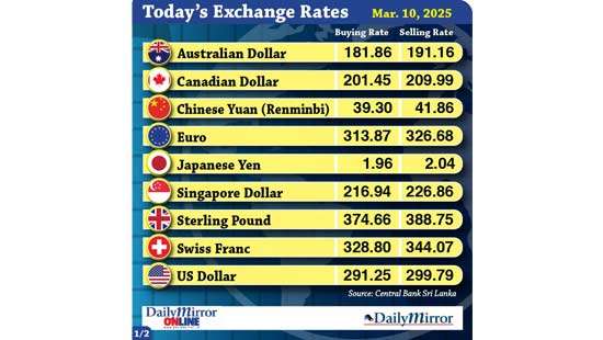 Today’s exchange rate - 10 March 2025