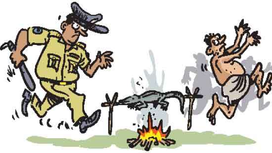 Police on the lookout for four persons for killing, roasting monitor lizard