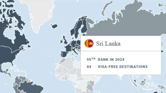 Sri Lanka ranks 95 along with Iran and South Sudan in Passport Index