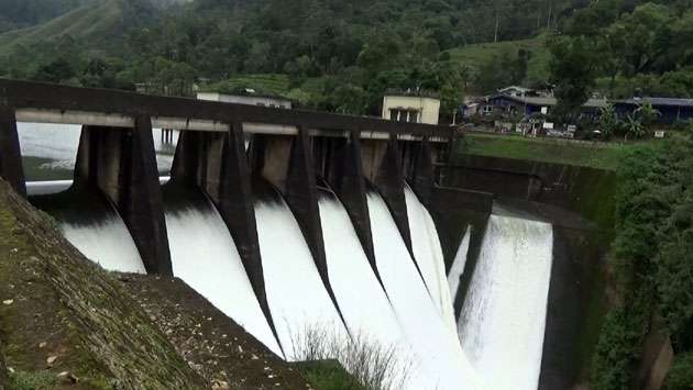 Wimalasurendra reservoir sluice gates opened following heavy rainfall