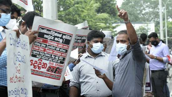 Health professionals in protest