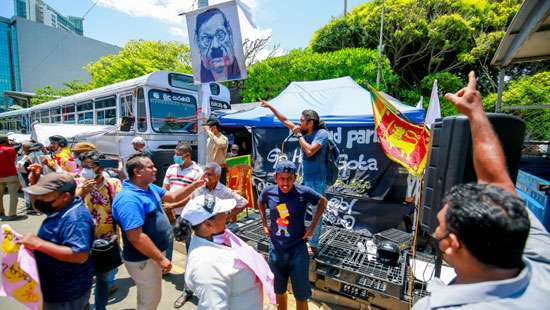 Protest outside Temple Trees continues