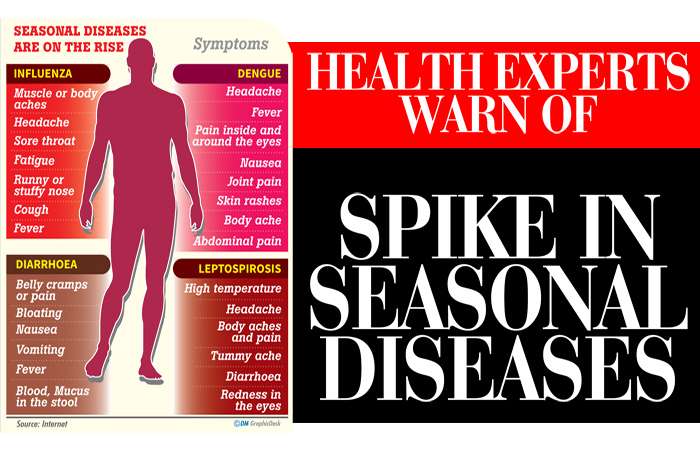 Health experts warn of spike in seasonal diseases