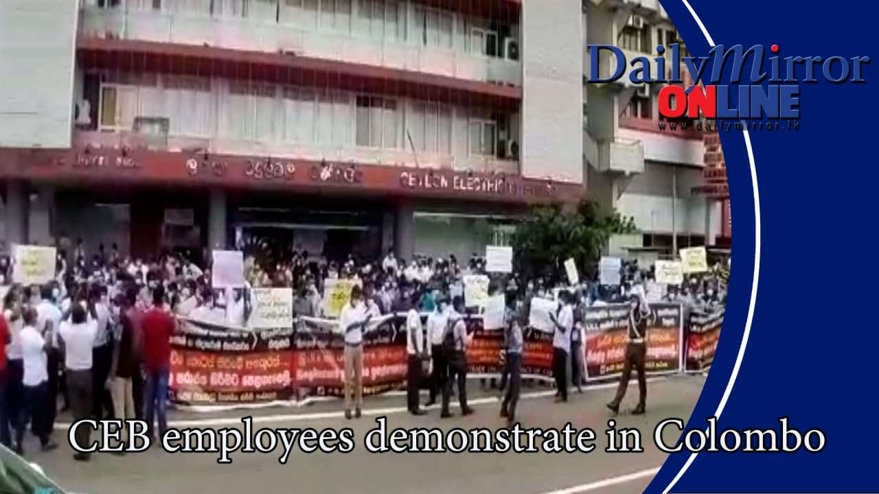 CEB employees demonstrate in Colombo